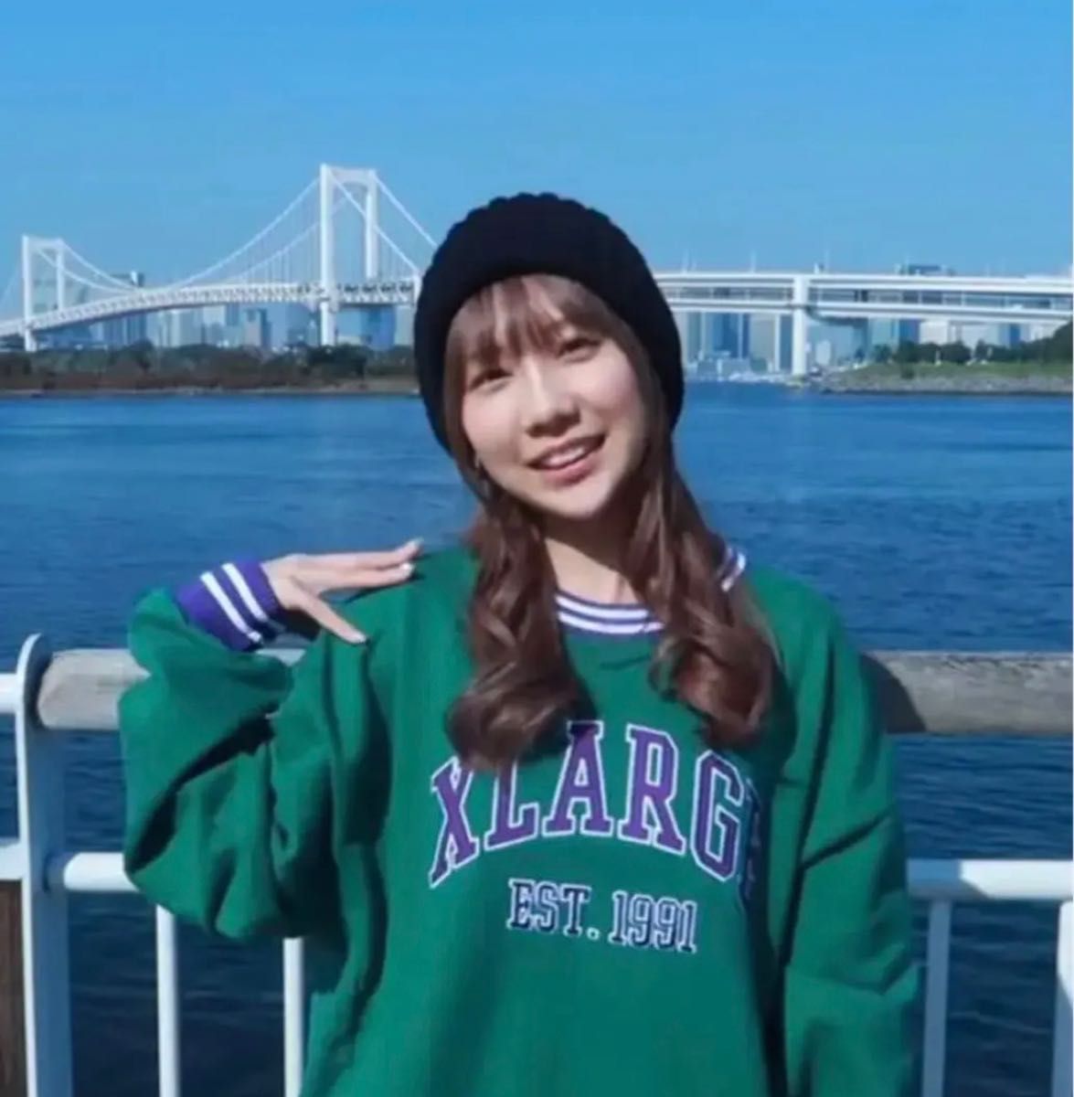X-LARGE エクストララージ トレーナー きりたんぽ着用 緑 グリーン 青 ブルー