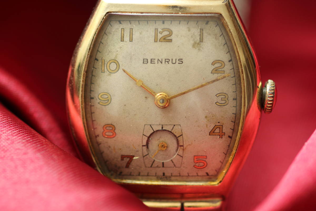 ☆BENRUS ベンラス スモセコ 手巻き 時計 腕時計 ヴィンテージ 動作品 10KGP