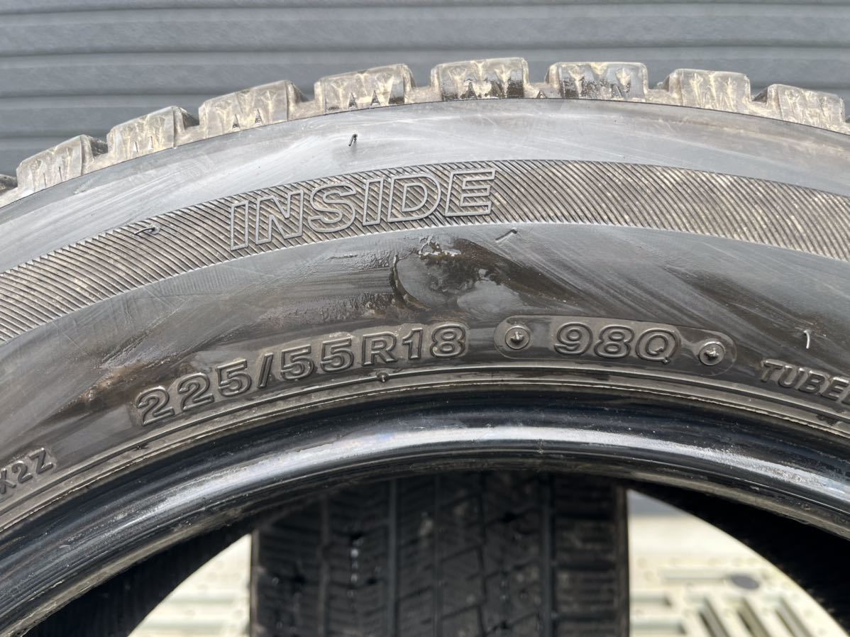 T477 中古タイヤ 225/55R18 BRIDGESTONE BLIZZAK VRX2 ブリヂストン ブリザック 冬タイヤ スタッドレスタイヤ 2本のみ_画像6