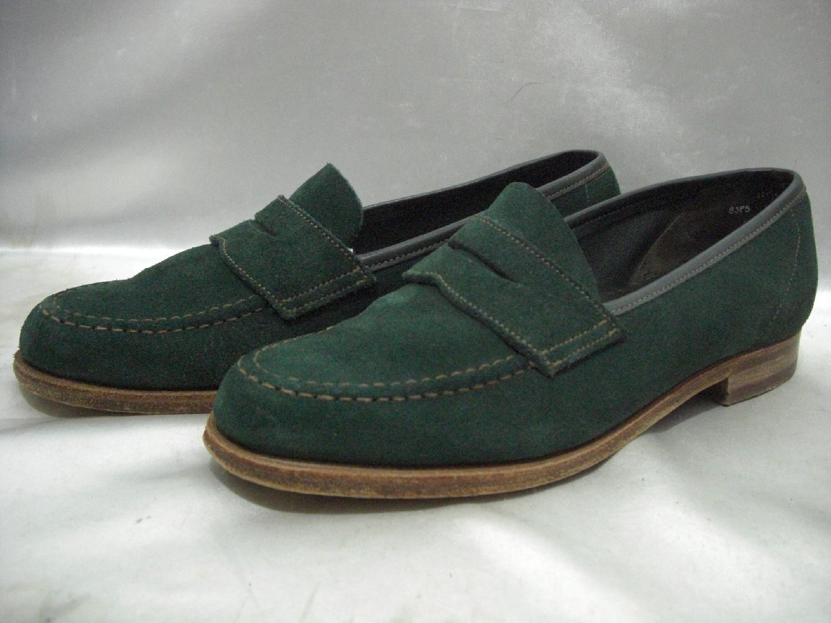 CROCKETT & JONES Crockett and Jones suede leather coin Loafer size 6 green group shoes men's 