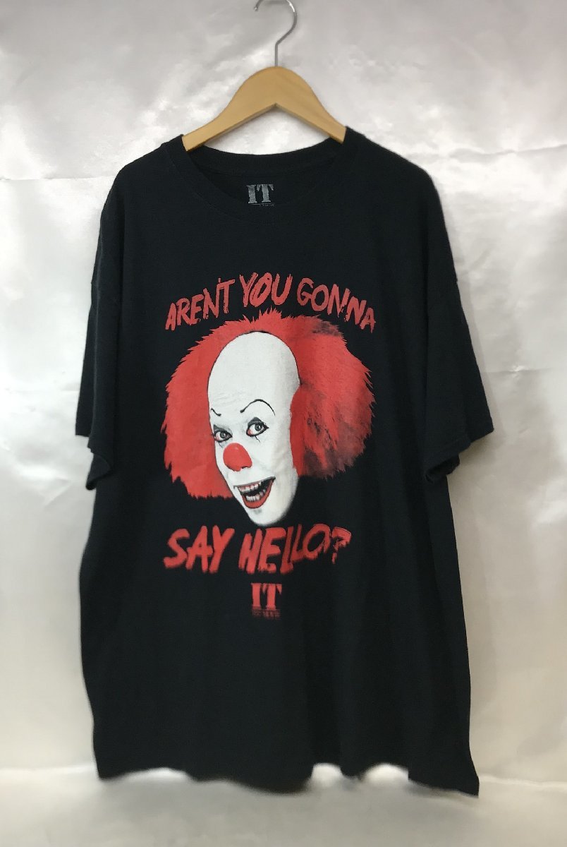 ムービーT 映画Tシャツ IT THE MOVIE イット オフィシャル ピエロ ペニーワイズ プリント Tシャツ サイズXL ブラック メンズ