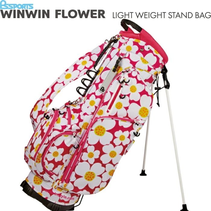 ★ウィンウィン WINWIN FLOWER LIGHT WEIGHT STAND BAG フラワー スタンドバッグ CB-113 ROSE ローズ★