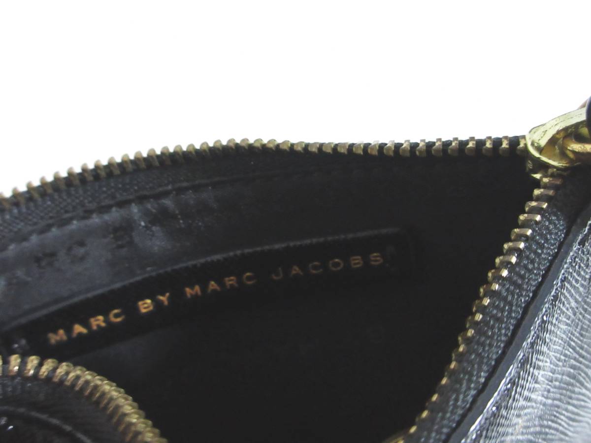 マークバイマークジェイコブス MARC BY MARC JACOBS キーリング付き ミニポーチ M0004551 黒 白 irmri 北6102_画像6