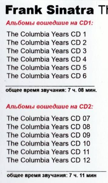 【MP3-CD】 Frank Sinatra フランク・シナトラ Part-1-2 2CD The Columbia Years: 1943-1952 12アルバム収録_画像3