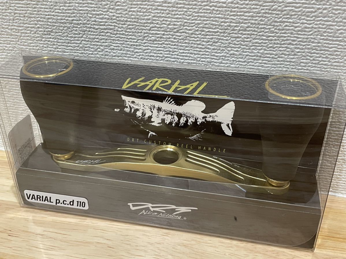 キープキャスト限定品】DRT VARIAL110 GOLD CALFORM BLKxGOLD rims バリアル ハンドル 左巻用ナット付  シマノ300〜400・アブ・ダイワ