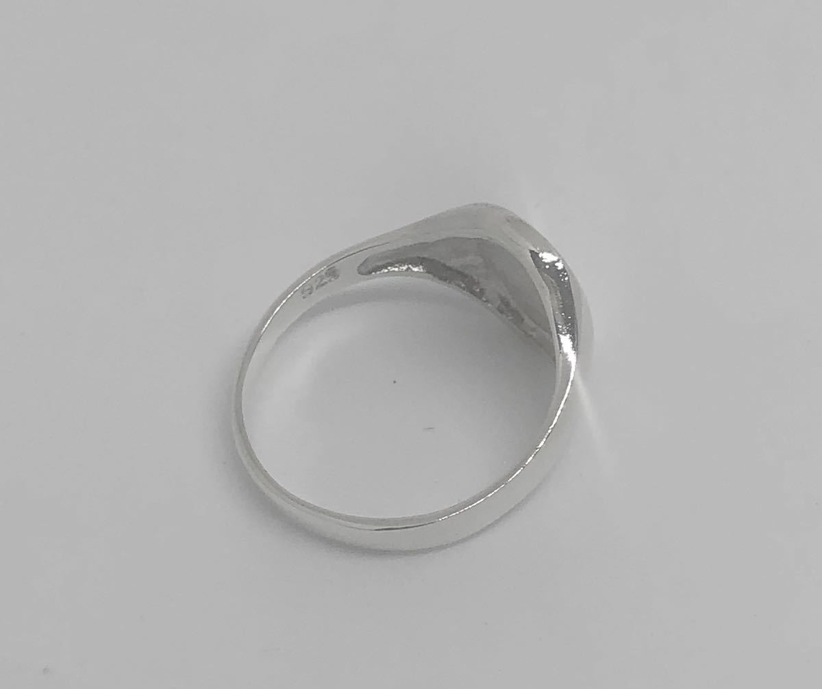 オーバル　シグネット　silver925リング　シンプル　印台　銀指輪　19号　　BFC-4-LwRるn8