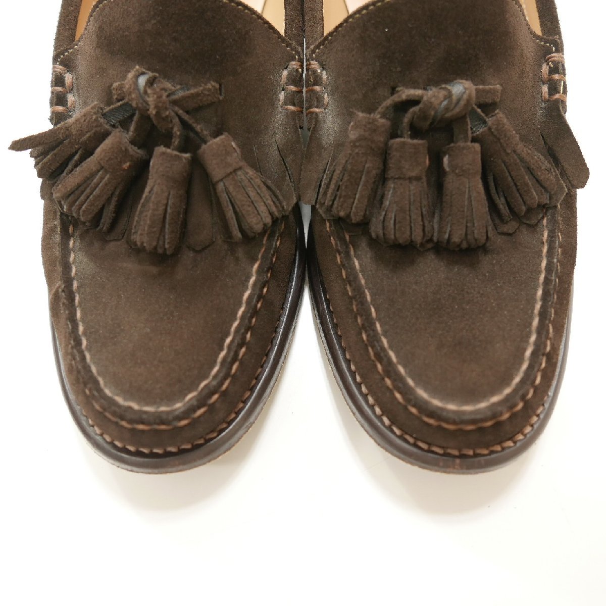 UNUSED REGAL アンユーズド リーガル コラボ Quilt tassel loafer メンズ シューズ 靴 キルト タッセル スエード ローファー BROWN 25_画像3