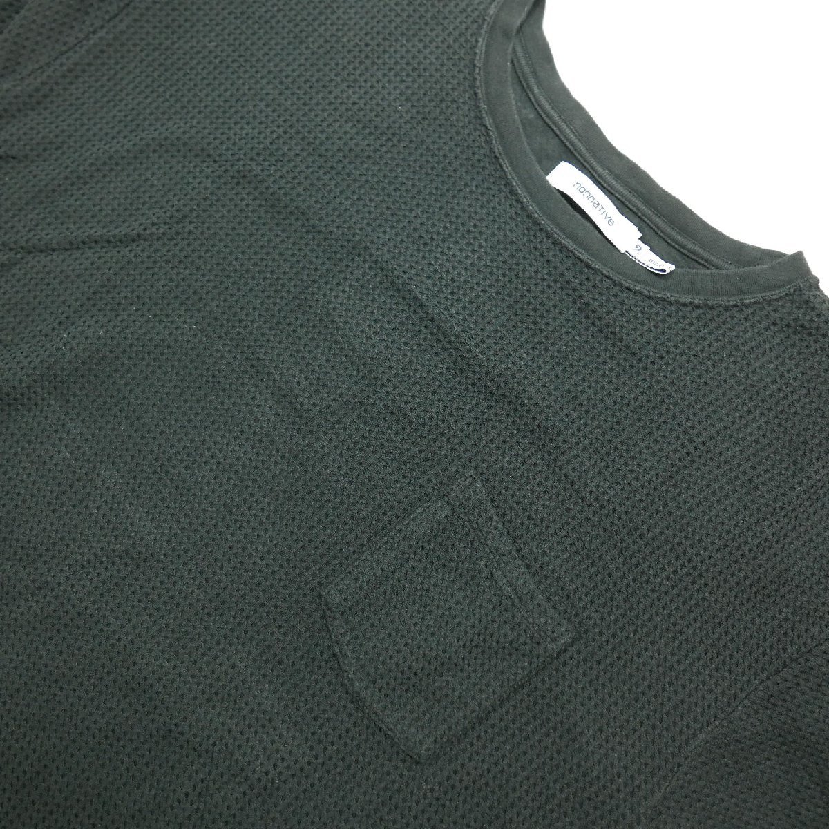 20SS nonnative ノンネイティブ DWELLER S/S TEE COTTON WAFFLE OVERDYED メンズ トップス ワッフル半袖 ポケット Tシャツ黒 無地BLACK 2_画像3