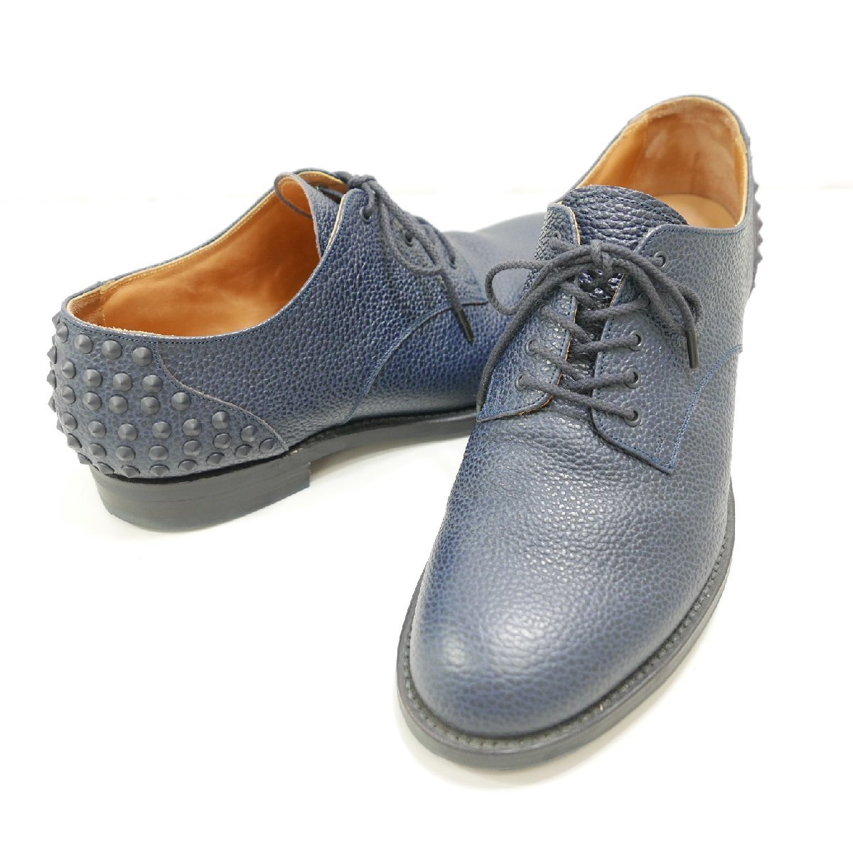 uniform experiment ユニフォームエクスペリメント PLAIN TOE HELL STUDS SHOES メンズ レザー スタッズ ドレスシューズ 靴NAVY 9.5