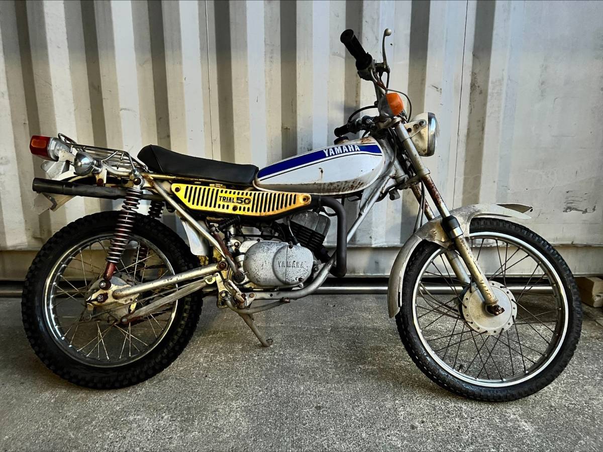 中古車 YAMAHA ヤマハ TY50 TRIAL50 エンジン始動確認済み キャブ洗浄済み レストア ミニバイク 修理 練習用 実働車_画像1