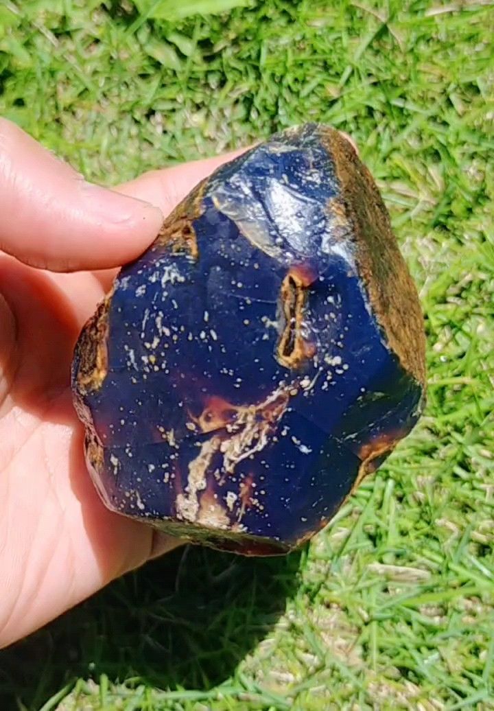最高品質　ブルーアンバー　インドネシア　スマトラ　琥珀　天然石 　原石　レア