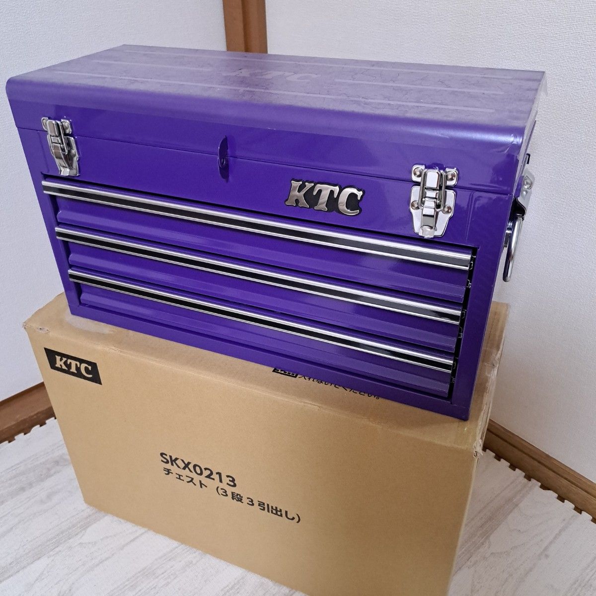 KTC 3段引き出し 工具箱 チェスト トレー付き パープル|Yahoo KTC 3段引き出し 工具箱 チェスト トレー付き パープル|Yahoo