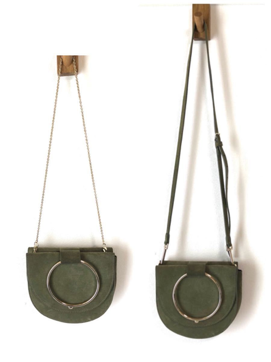 # ultimate beautiful goods #theory theory chain shoulder bag shoulder strap two kind suede green group 