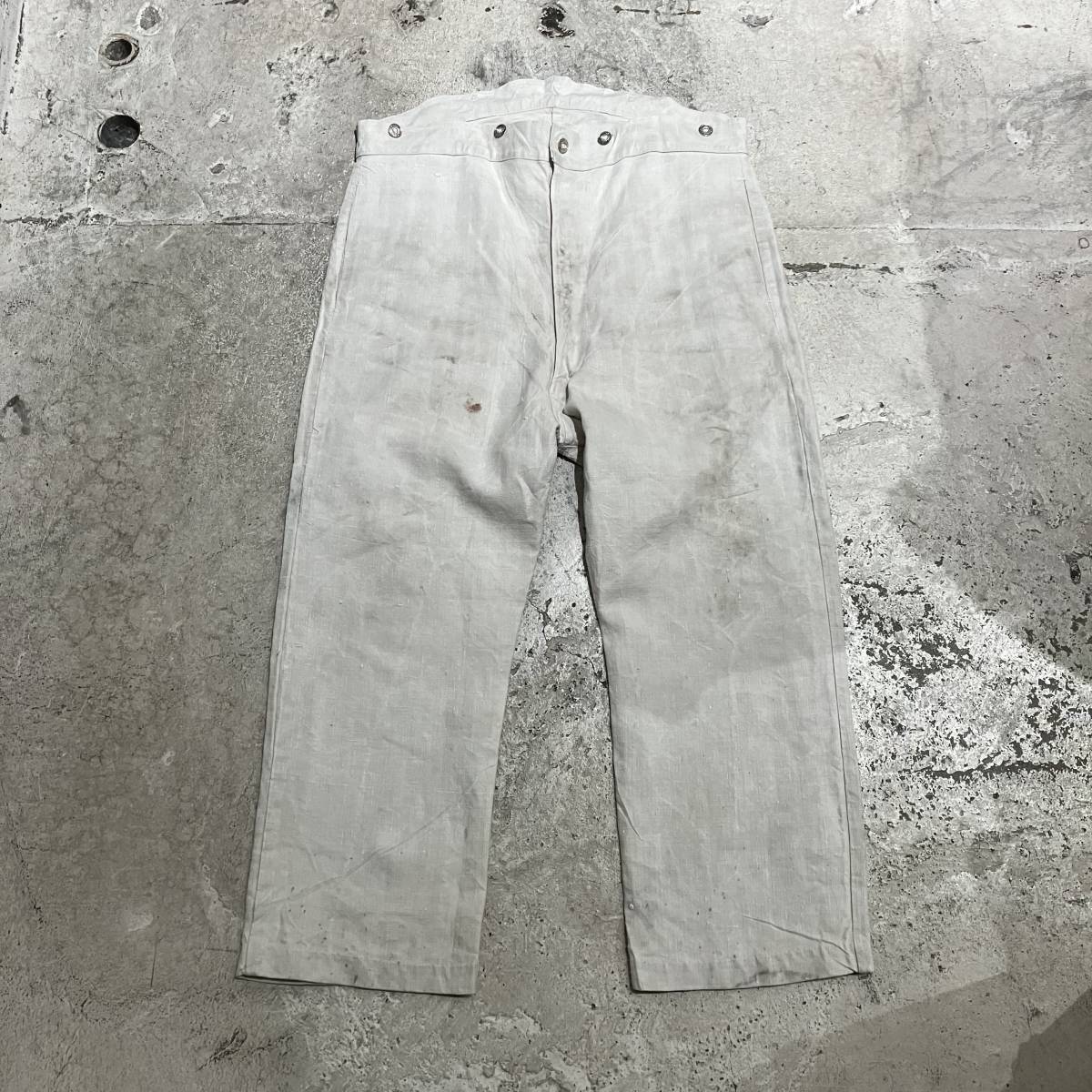 ～40s British Work ブリティッシュワーク リネンワークパンツ ヨーロッパ古着 ユーロワーク 併3678