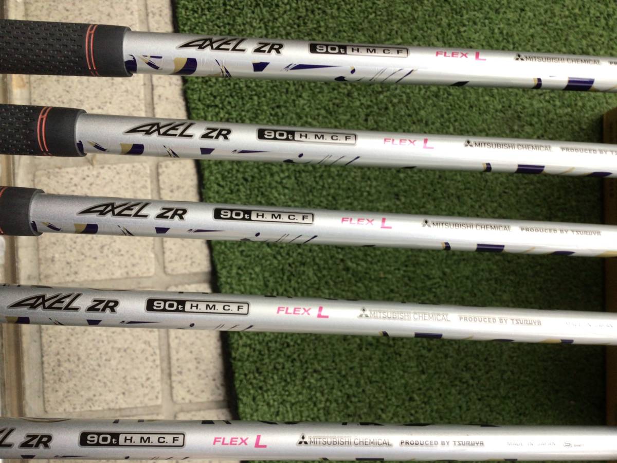 程度良!レディース ツルヤ アクセル ZR アイアンセット 純正カーボンL
