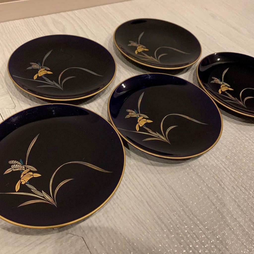 香蘭社 小皿 取皿 銘々皿 5枚セット 黒 金彩 食器 | dubaihalal.ae