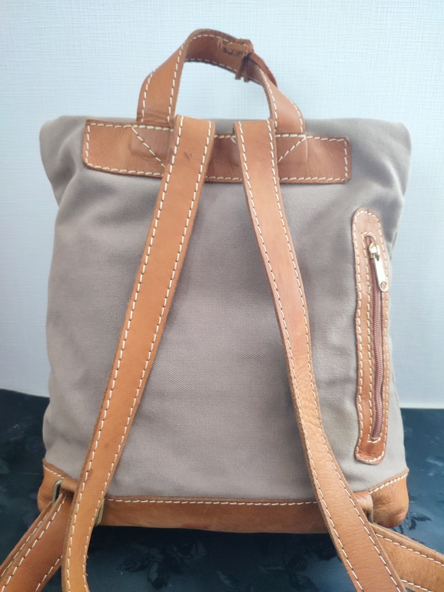 * good on goods *fes leather × canvas super stylish practical use rucksack backpack *A4 size OK* man and woman use 