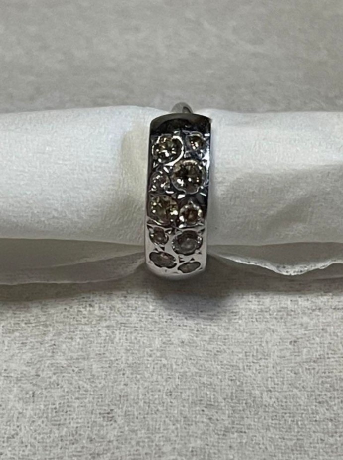 _^ カシケイバンドピアス 片方のみ 0.15ct キラッキラ 定価258500円