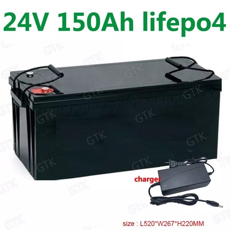 Gtk Lifepo4 リン酸鉄リチウムイオンバッテリー 24V 150Ah 充電器付き