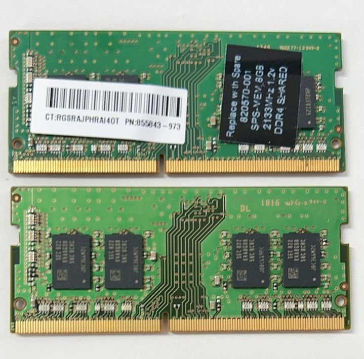 ★送料無料★SAMSUNG 1Rx8 PC4-2400T 8GB×2 計16GB ノート用メモリ★動作品★ML30_画像2