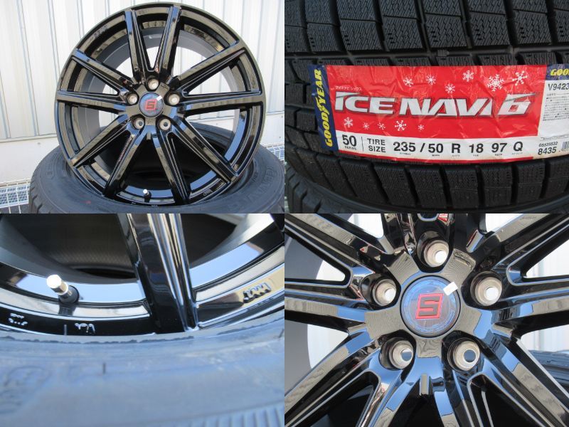 特価国産スタッドレスセット KYOHO SEIN-SS 18x8 +45 5-114.3 BK GOODYEAR ICENAVI6 235/50R18 アルファード ヴェルファイア 送料無料_画像2