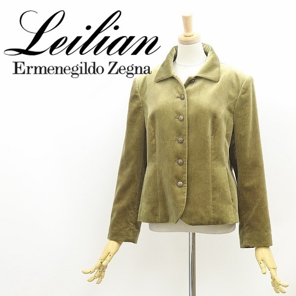 ◆Leilian レリアン×ゼニア シルク＆コットン ベロア ベルベット デザインボタン ジャケット 13