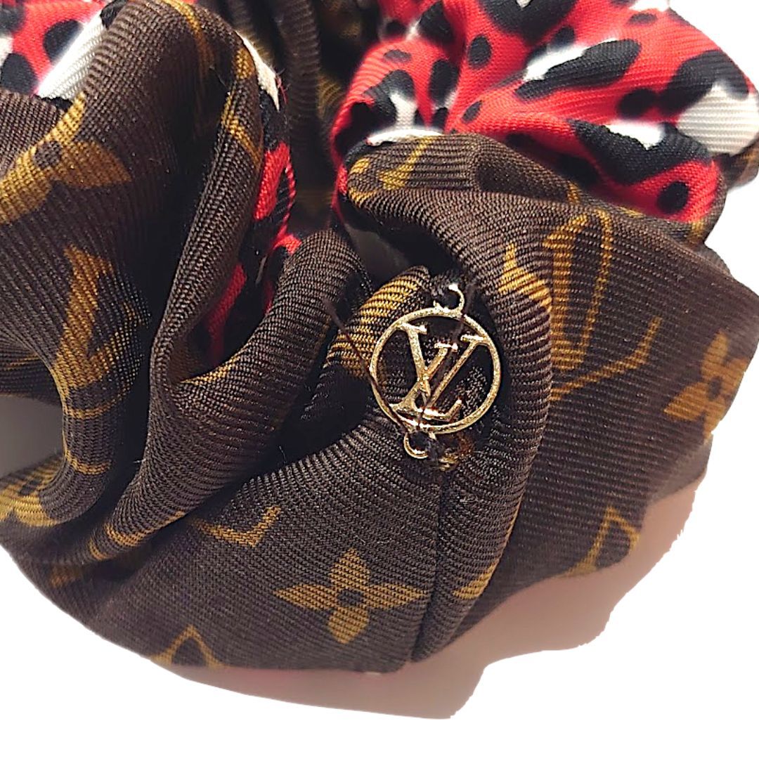 [ beautiful goods ]LOUIS VUITTON Louis Vuitton LV elastic hair elastic M77011 Be ma India full monogram leopard print hair accessory [ free shipping ]