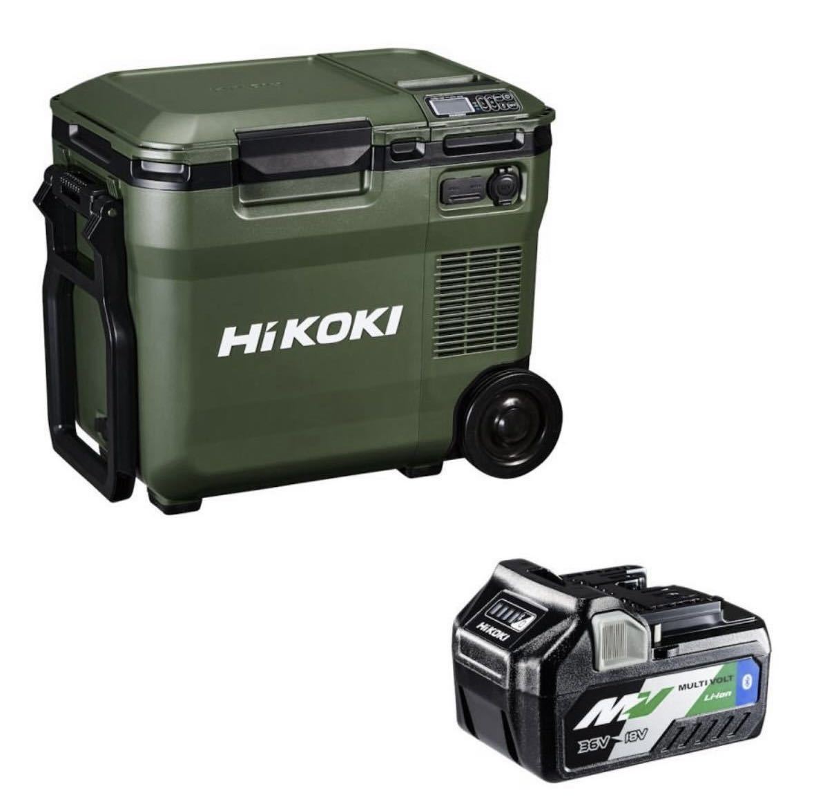 新品未使用》HIKOKI コードレス冷温庫 UL18DC(WMG)フォレストグリーン