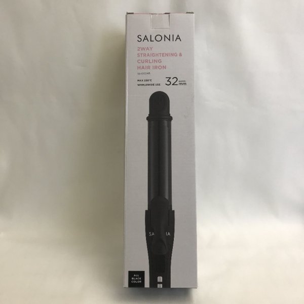 SALONIA サロニア 2WAYストレート＆カールヘアアイロン32mm SL-002AB ブラック【PSEマークあり】【訳あり※ロック部分破損】58 00097_画像3