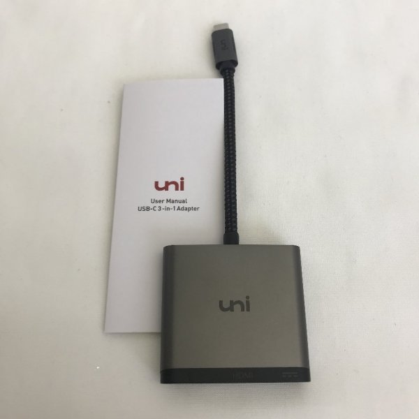 uni USB-C HDMI/USB3.0/USB-C 3in1 conversion adaptor ( Space gray )[ with translation *HDMI operation verification un- possible ]57 00014