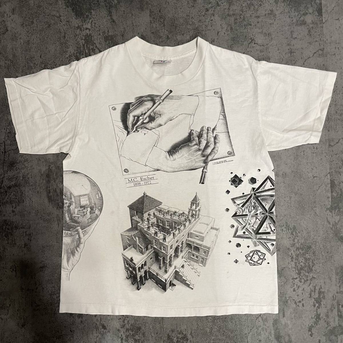 希少 USA製 超美品 90s 1990年製 ビンテージ エッシャー tシャツ M