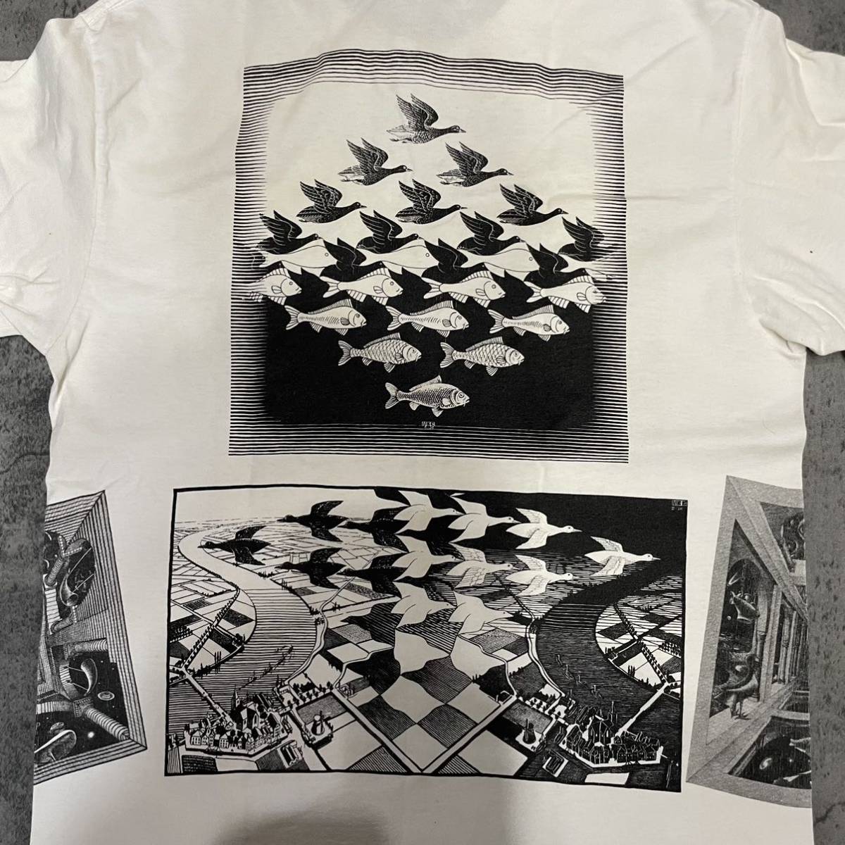 スペシャル 90s アンダジア M.C.Escher エッシャー USA製 超美品 ビンテージ エッシャー tシャツ M アート アメリカ製 supreme