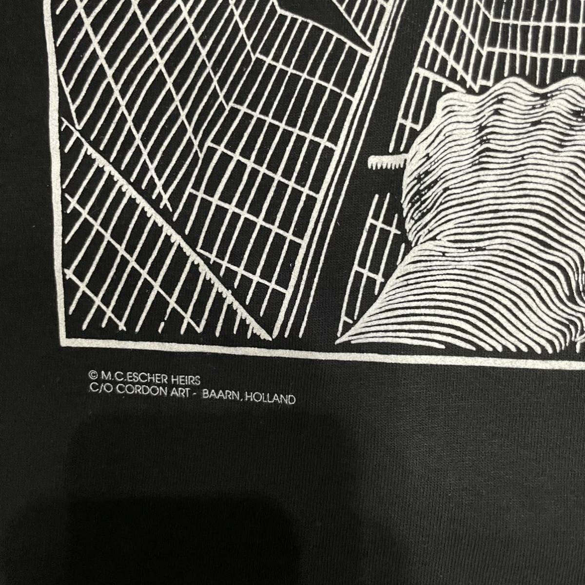 デッド フラッシャー付き90s アンダジア M.C.Escher エッシャー USA製 ビンテージ エッシャー tシャツ M アート アメリカ製 supreme