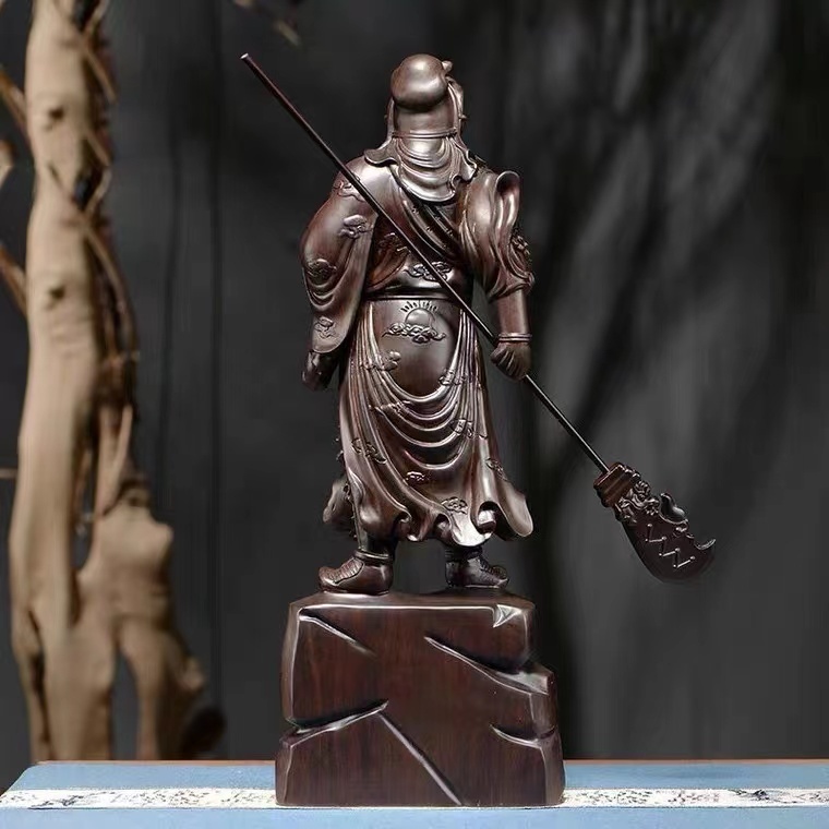 仏教工芸 関羽像 武財神 三国志 中国武将 木彫仏像 - 通販 - www