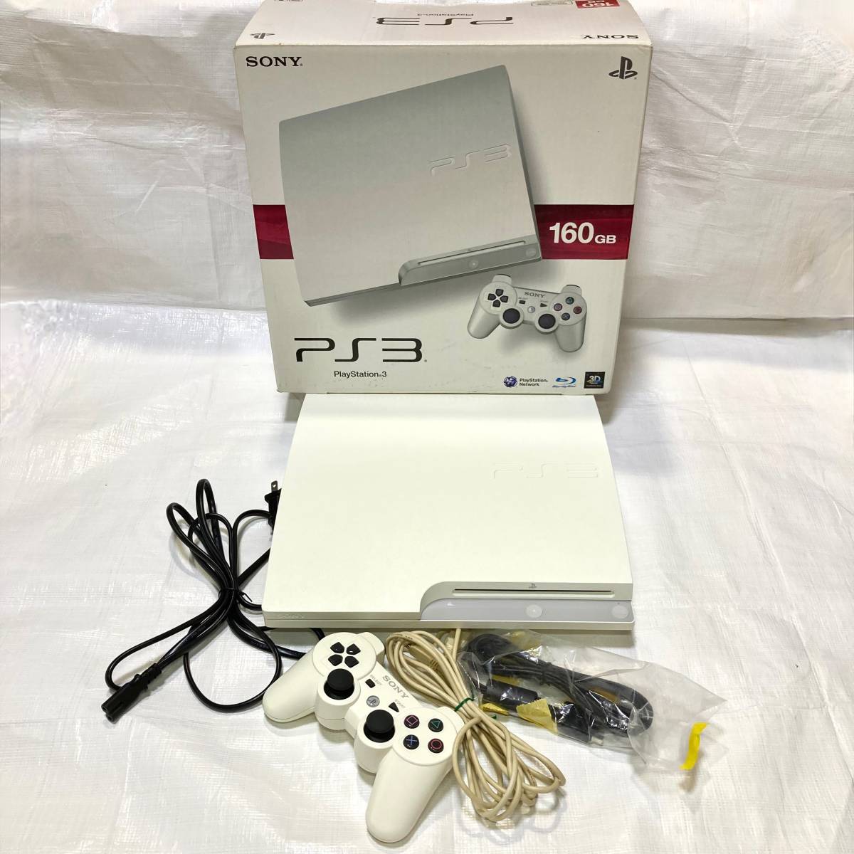 ★即決 送料無料 起動 再生 確認済み PS3 CECH-3000A 160GB ジャンク扱い 本体 箱付き コントローラー ケーブル セット  プレステ3