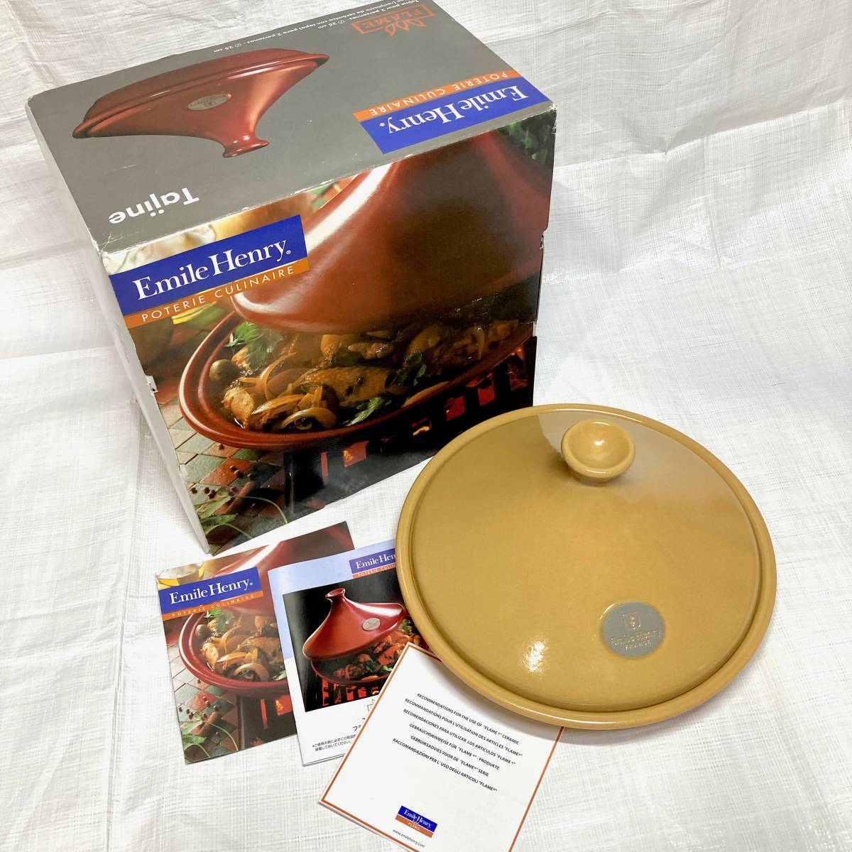 即決 送料無料 新品 未使用 箱付き 25cm タジン鍋 Emile Henry 即決 送料無料 新品 未使用 箱付き 25cm タジン鍋 Emile Henry