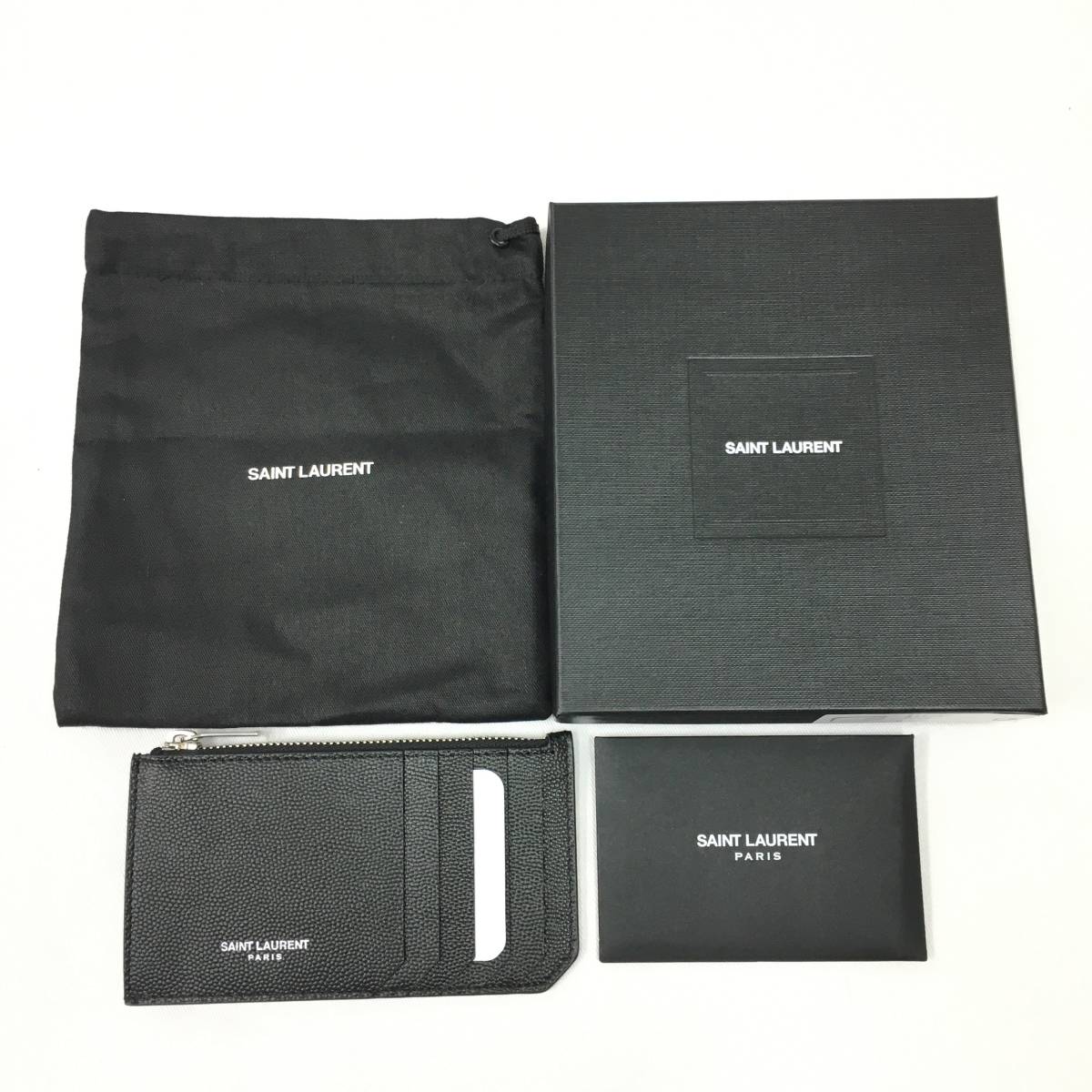 新品 Saint Laurent ロゴ ジップ ポーチ カードケース フラグメント