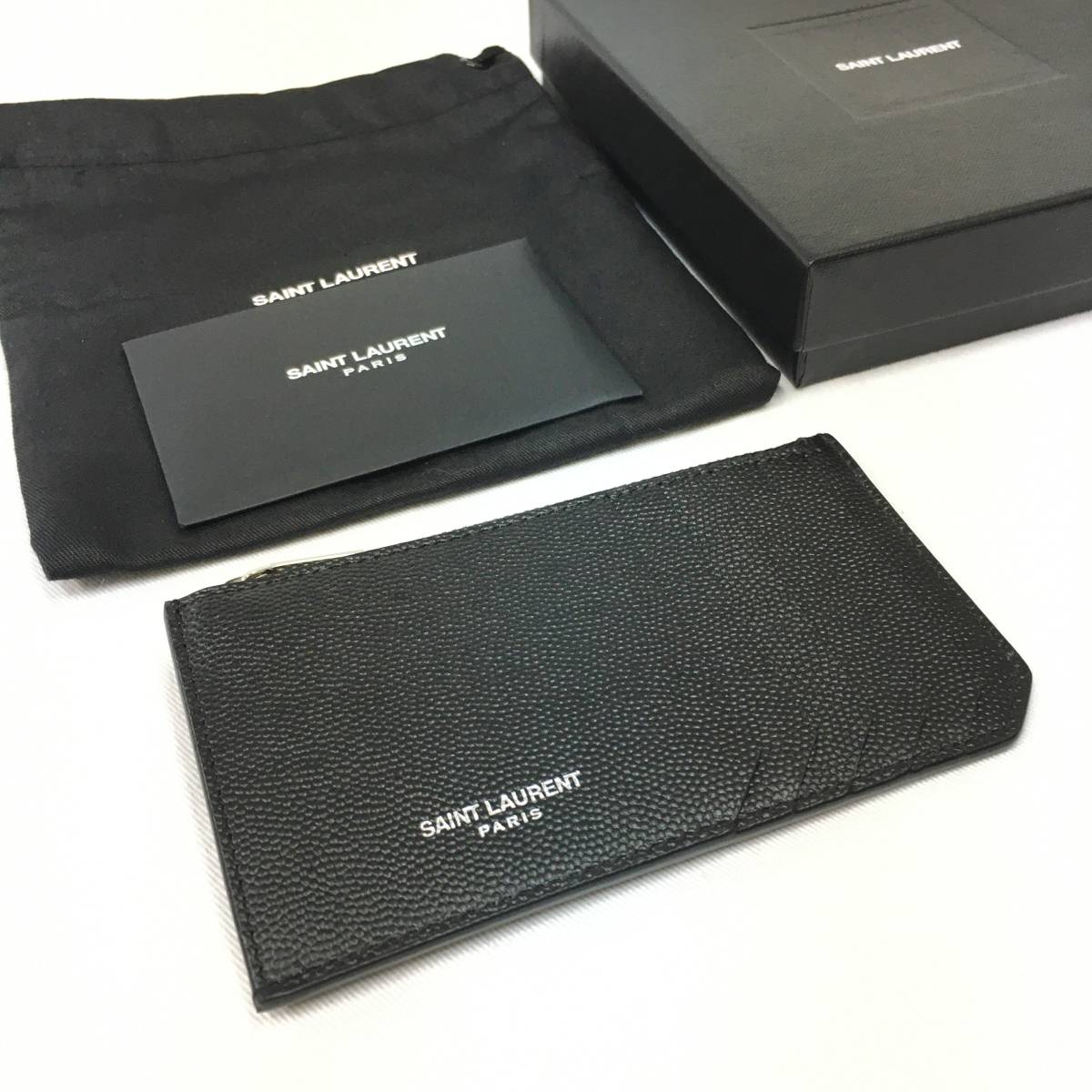 新品 Saint Laurent ロゴ ジップ ポーチ カードケース フラグメントケース サンローラン