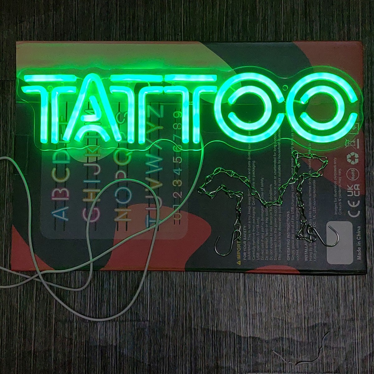 LED neon manner light TATTOO green *ta toe machine tattoo machine tattoo *