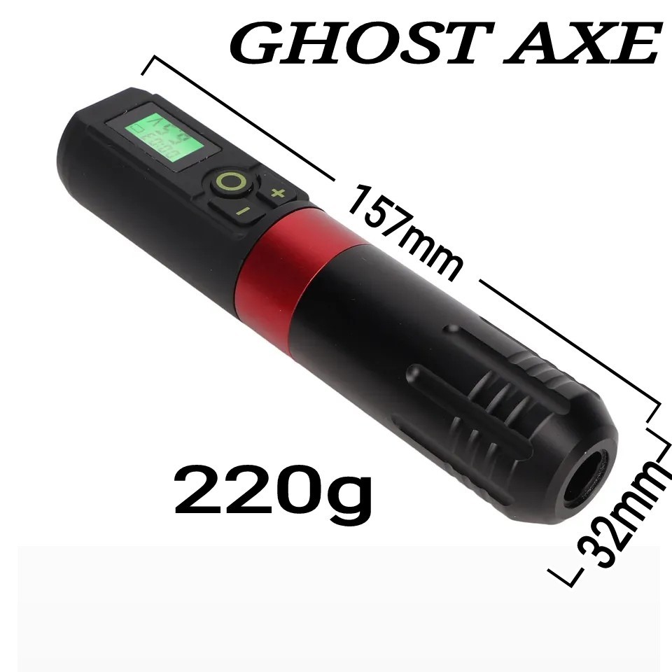 GHOST AXE ワイヤレスタトゥーマシン BLACK/RED ☆ tattoo machine ペン型 ロータリー 刺青 ☆_画像2