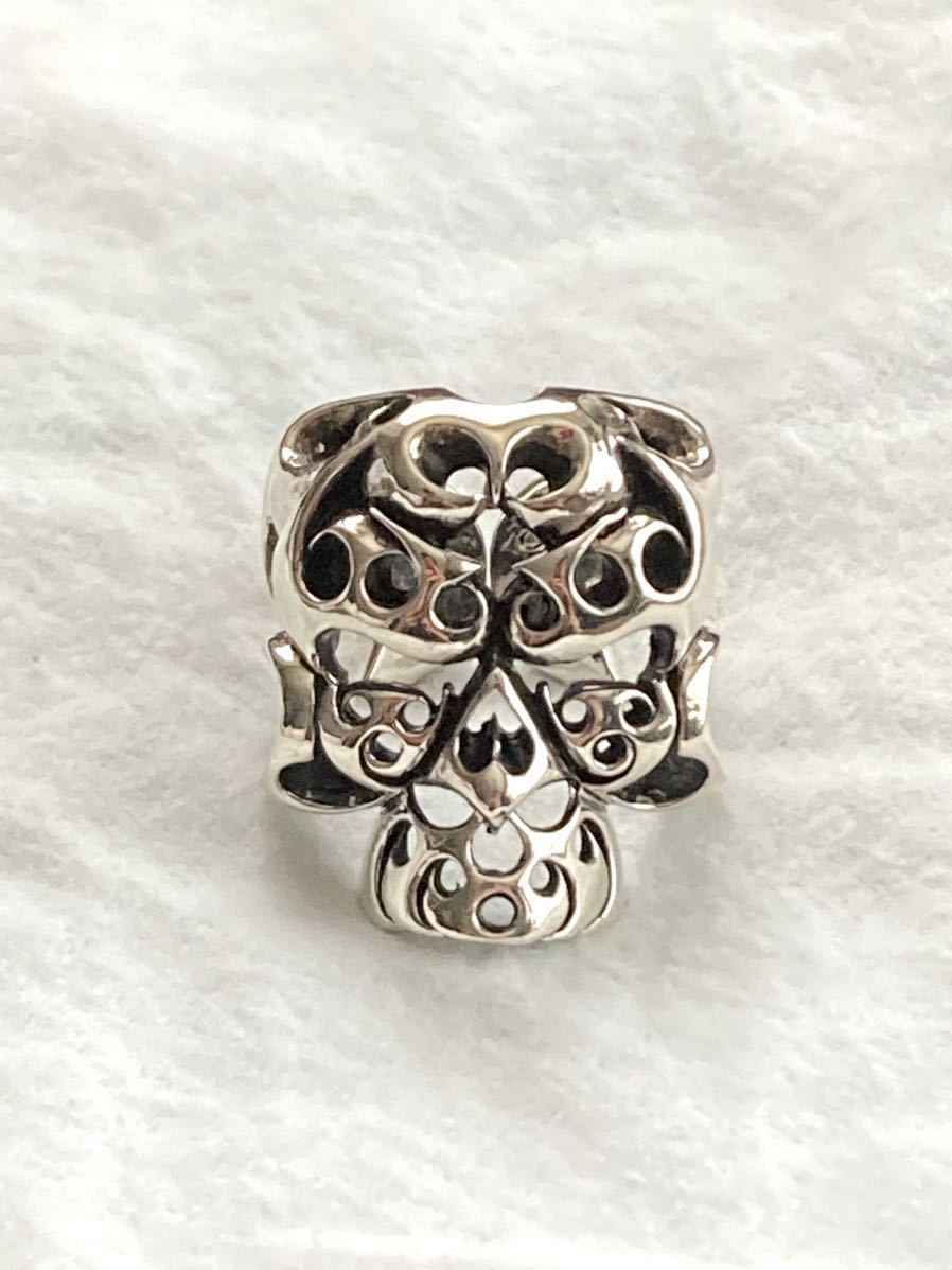 【即決】ほぼ新品 USA/925刻印入り テンダーロイン T-SKULL RING ボルネオ スカル リング_画像2