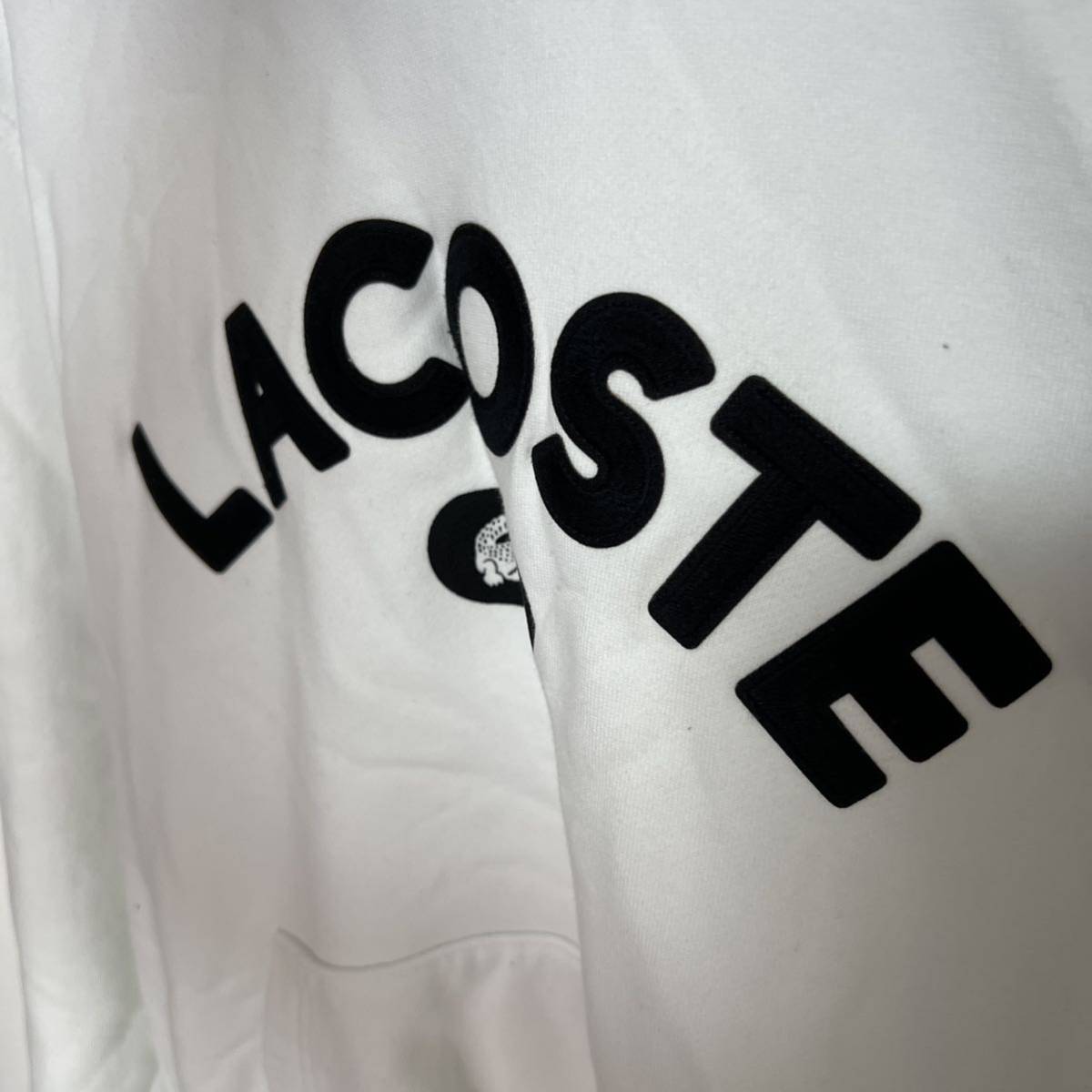 LACOSTE ラコステ ロゴ プルオーバー パーカー ホワイト SH6876 古着