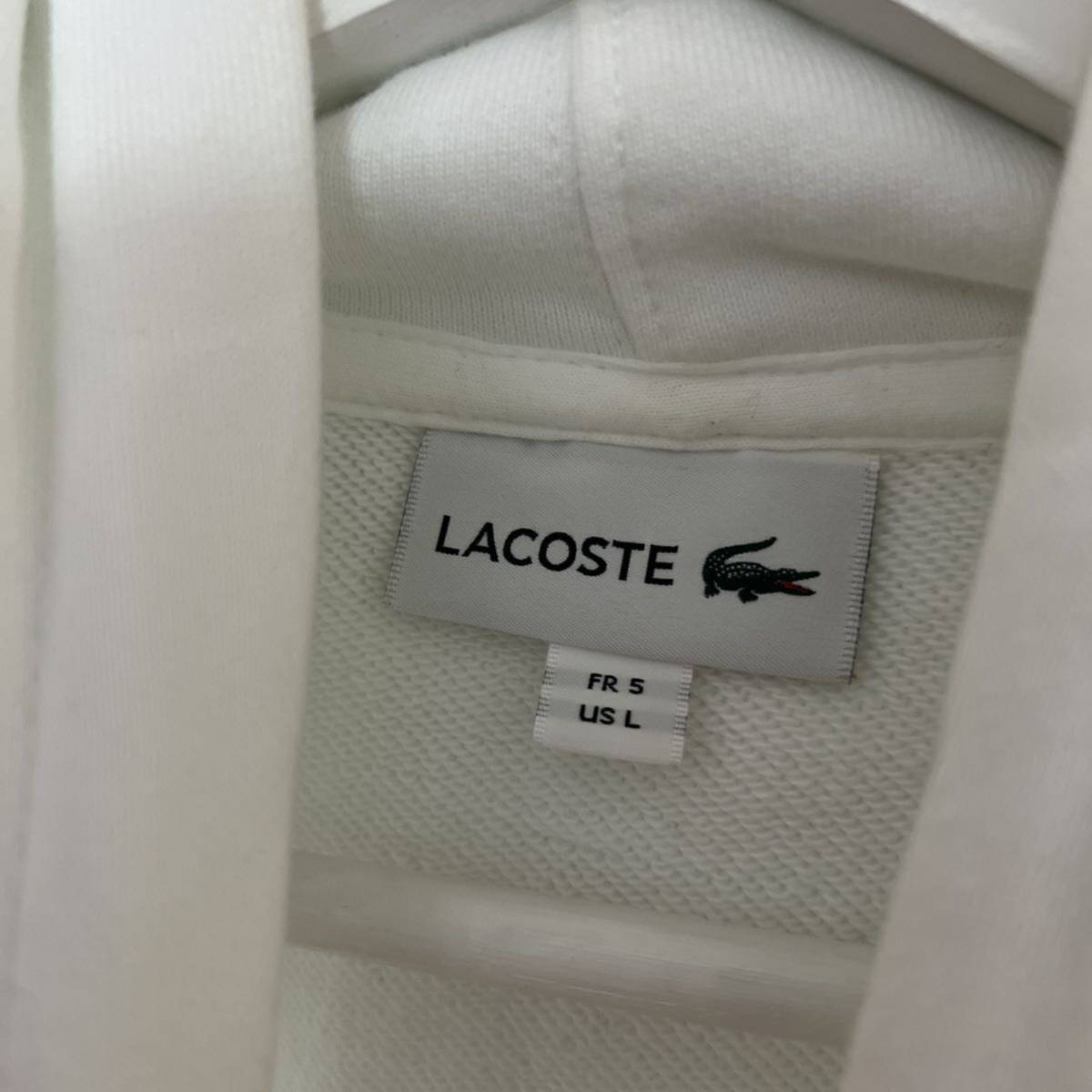 LACOSTE ラコステ ロゴ プルオーバー パーカー ホワイト SH6876 古着