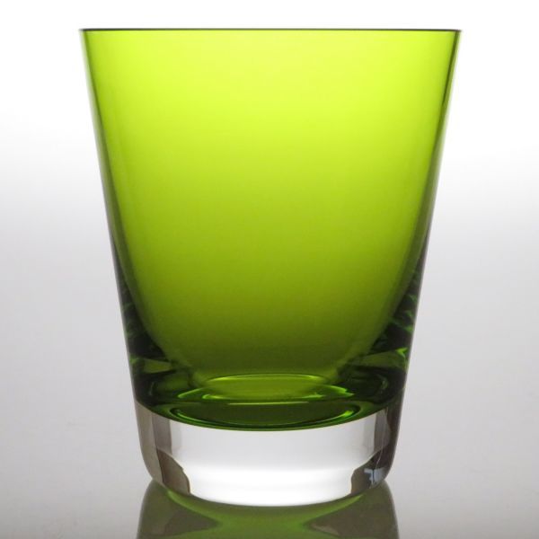 バカラ グラス ● モザイク ロック グラス タンブラー オールドファッションド ライトグリーン 黄緑 10cm Mosaic