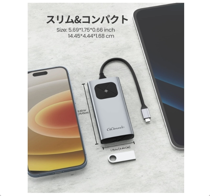 2023 GiGimundo 5-in-1 USB-C ハブ USB-A3.0 / USB-A2.0x2 / 4K HDMI / Type-C PD60W 新品 送料込み_画像5