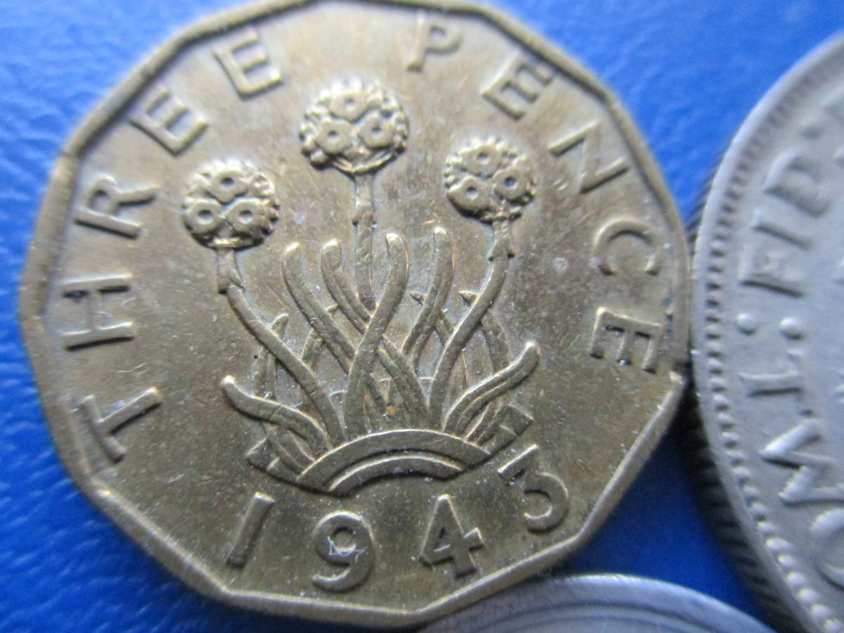 UK★イギリス★銀貨３枚★6d～2s★1943年★George VI★ASW= 5.6gの画像6