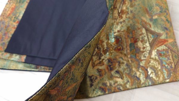 【希少】 極上　袋帯　正絹 金糸 刺繍　絢爛豪華 　気品豊かに　サイズ　長さ 約432ｃｍ　幅 約31ｃｍ　G230624167_画像9