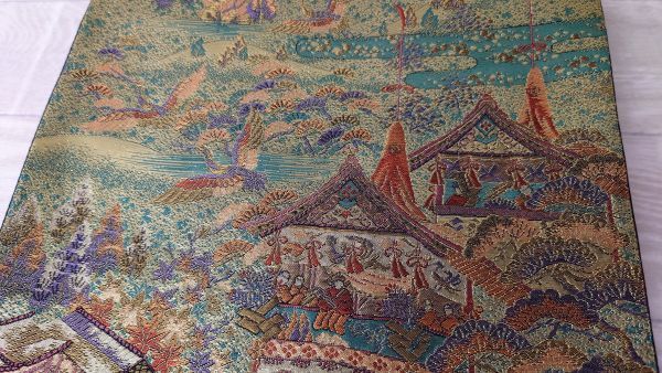 【希少】 極上　袋帯　正絹 金糸 刺繍　絢爛豪華 　気品豊かに　サイズ　長さ 約432ｃｍ　幅 約31ｃｍ　G230624167_画像4