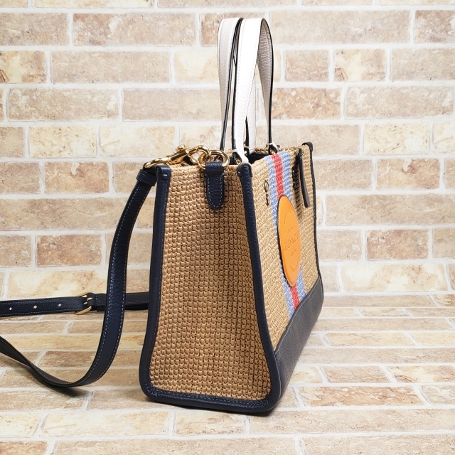美品 コーチ デンプシー 2WAY かごバッグ トートバッグ レザーコンビ