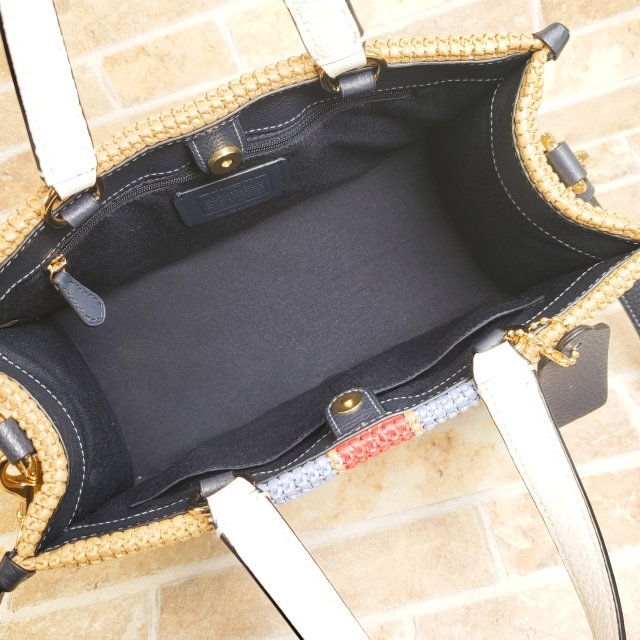 美品 コーチ デンプシー 2WAY かごバッグ トートバッグ レザーコンビ